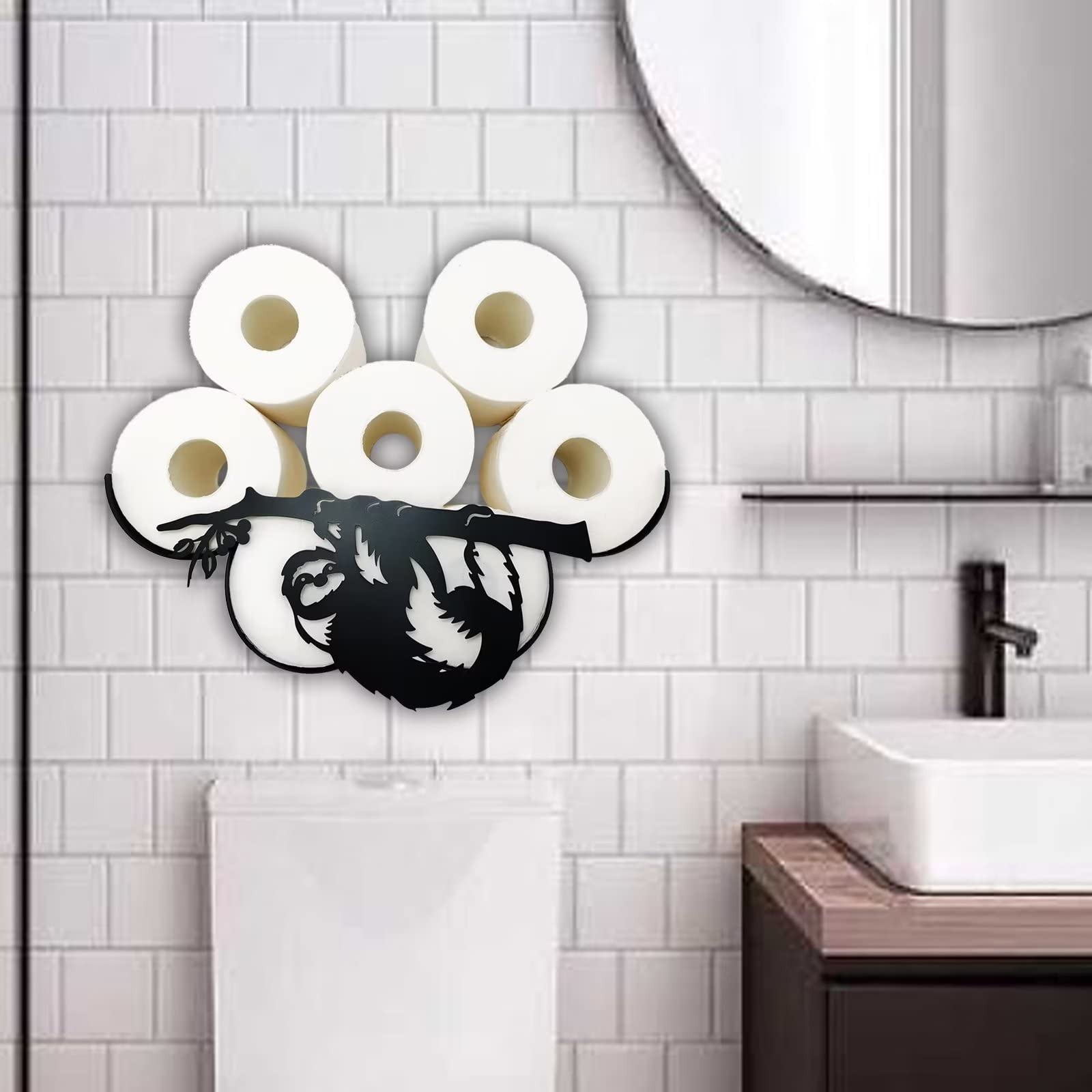 Amazon｜自立式 ナマケモノ トイラート ペーパーホルダー収納 棚付き